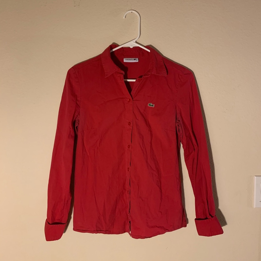 Lacoste Button Up Long Sleeve Top